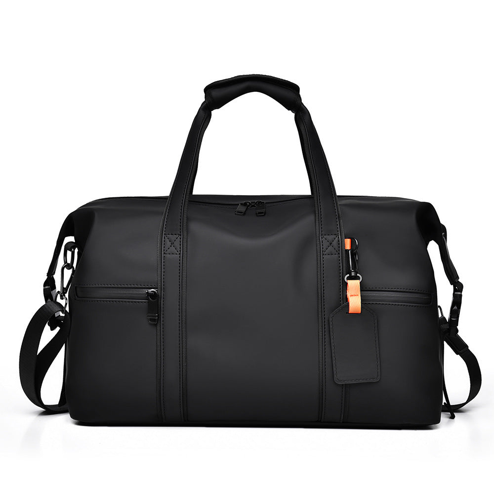 Black leather men’s travel duffel bag – Hypster